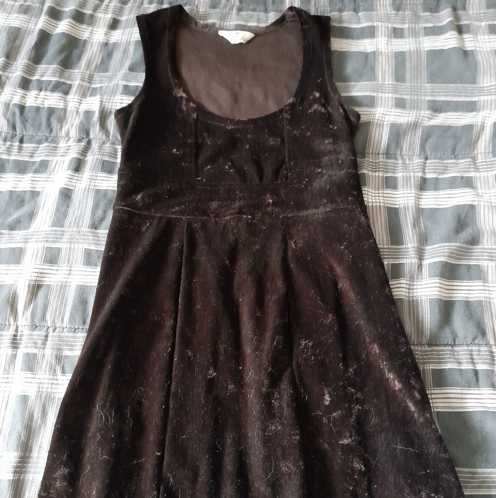 Y2K Black velvet skater dress